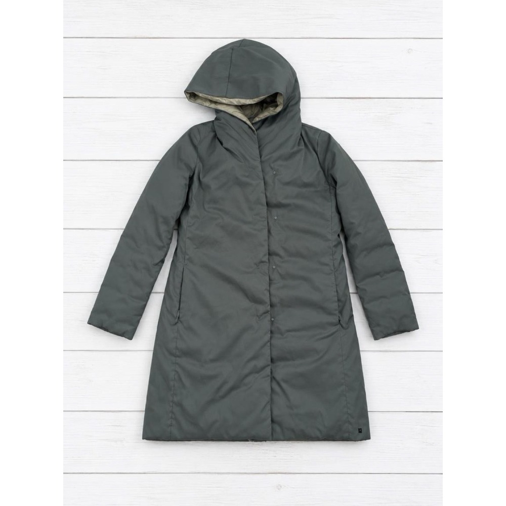 Weekend Max Mara Urban Taupe Puffer Coat Hooded Quilted Medium Padding Jacket